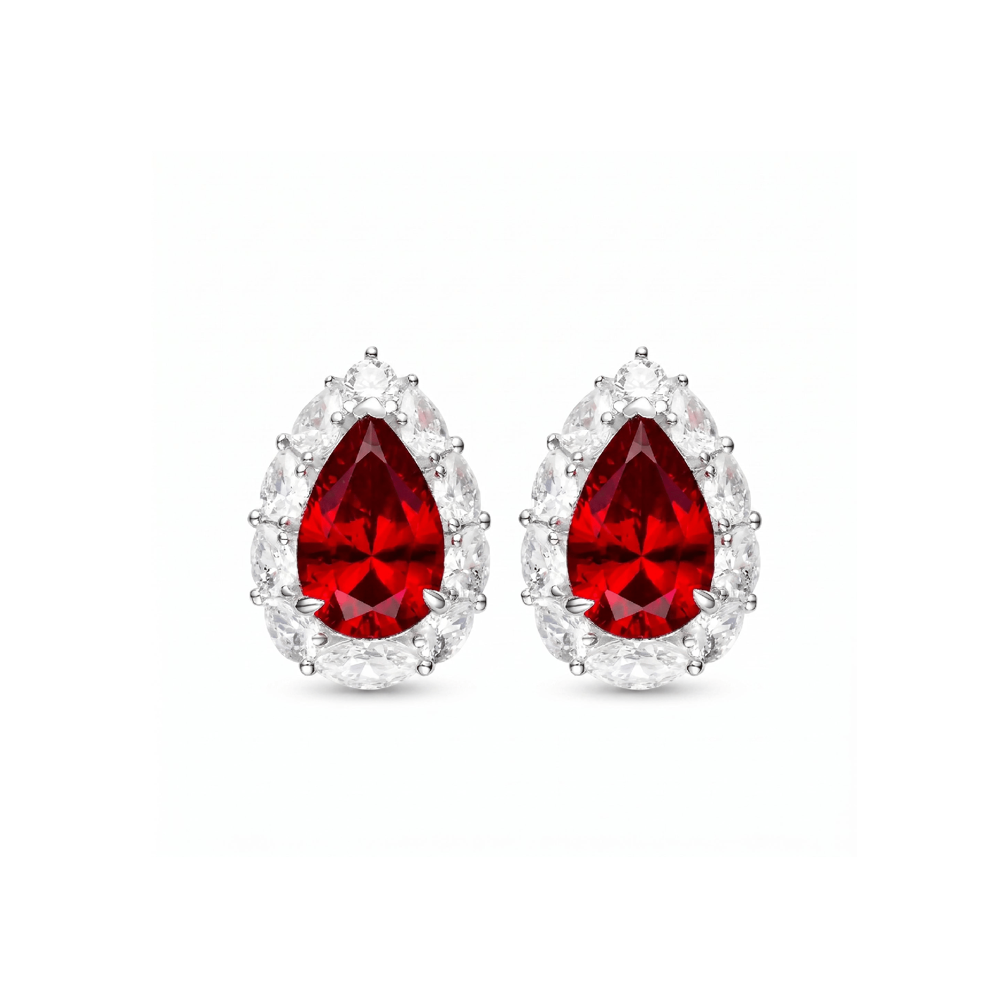 Caroline Ruby Teardrop Radiance Stud Earrings - Gem Vivi