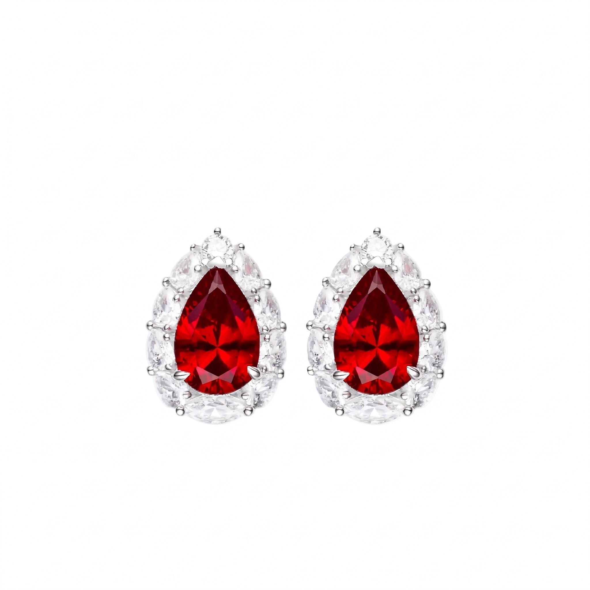 Caroline Ruby Teardrop Radiance Stud Earrings - Gem Vivi