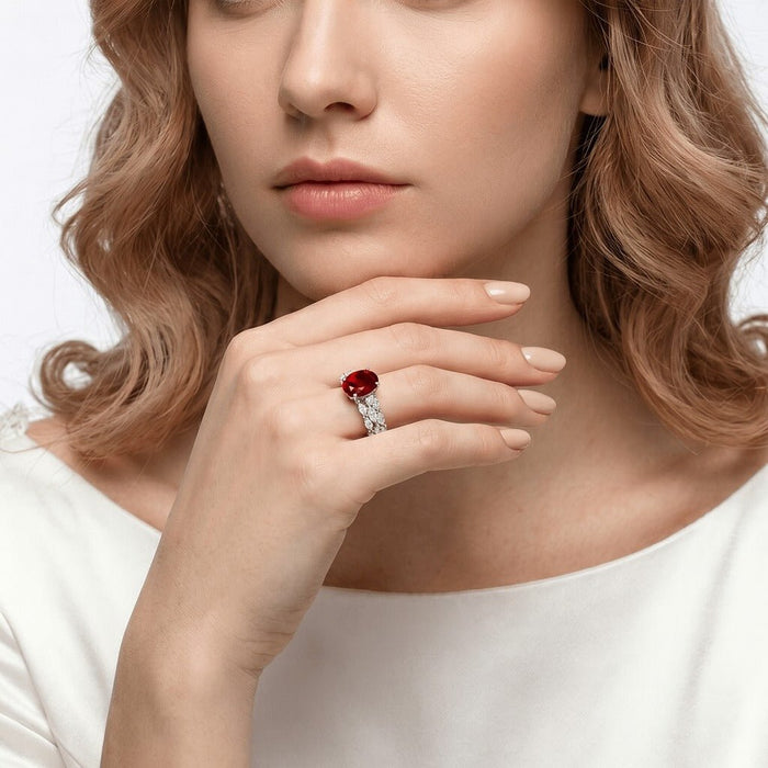 Celeste Scarlet Ruby Solitaire Ring - Gem Vivi