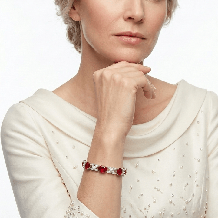 Celeste Scarlet Ruby Statement Bracelet - Gem Vivi
