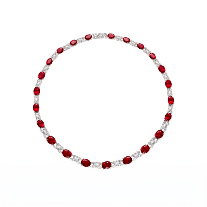 Celeste Scarlet Ruby Statement Necklace - Gem Vivi