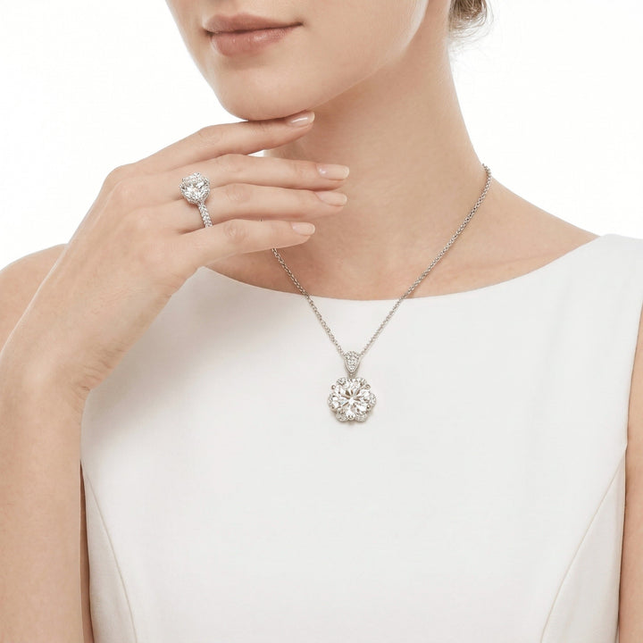 Celestia Bloom Solitaire Necklace - Gem Vivi