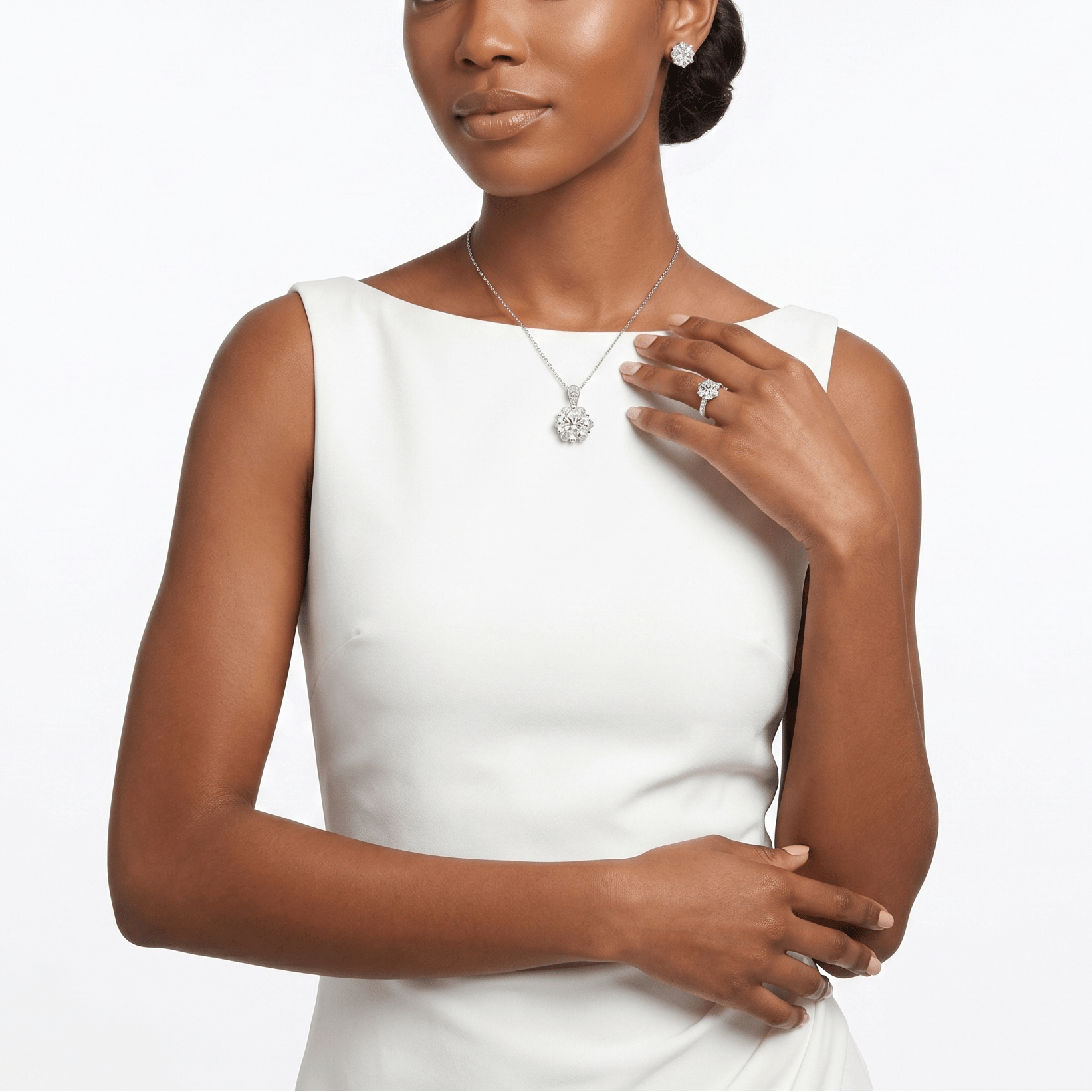 Celestial Bloom Solitaire Three-Piece Jewelry Set - Gem Vivi