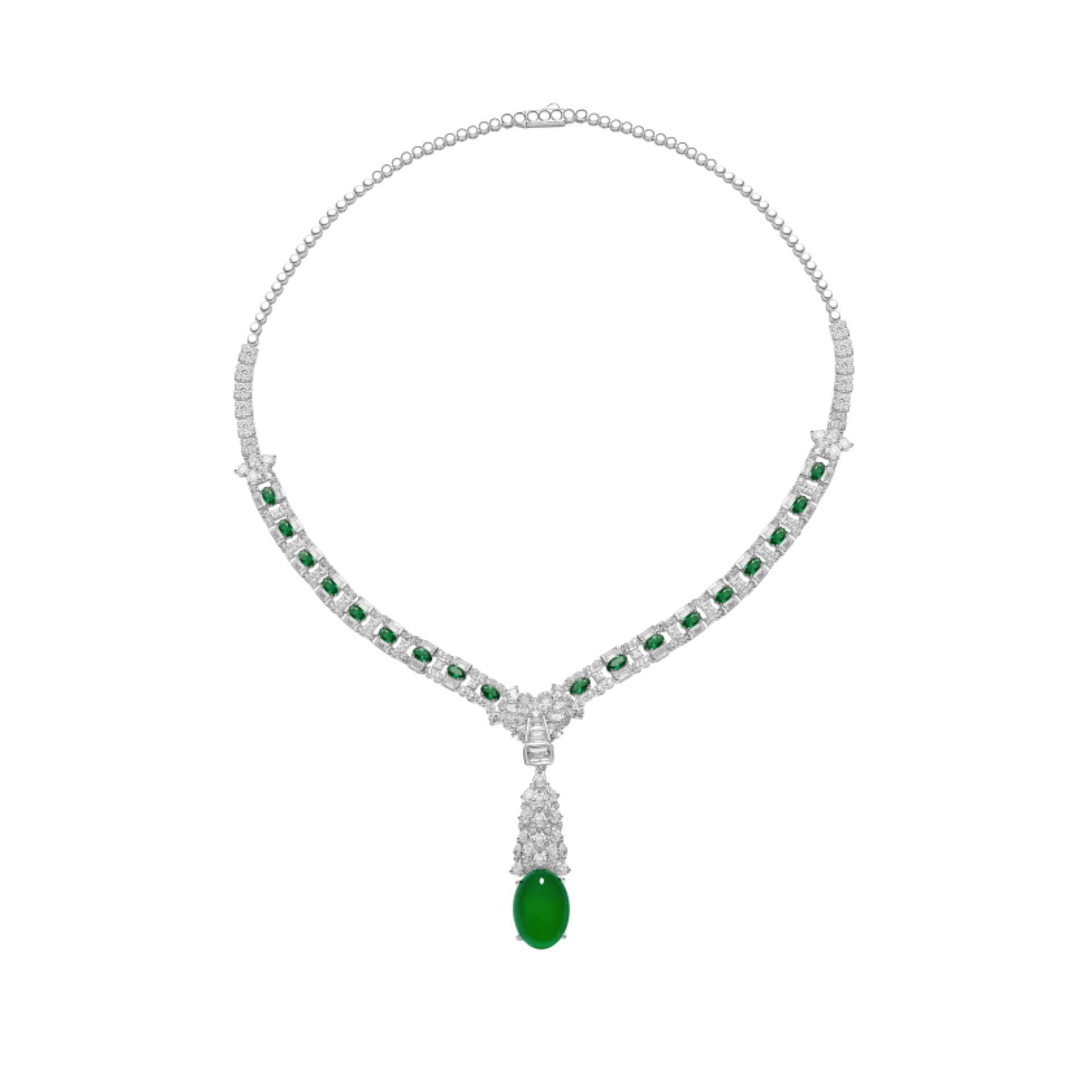 Chalcedony Cabochon Drop Necklace - Gem Vivi
