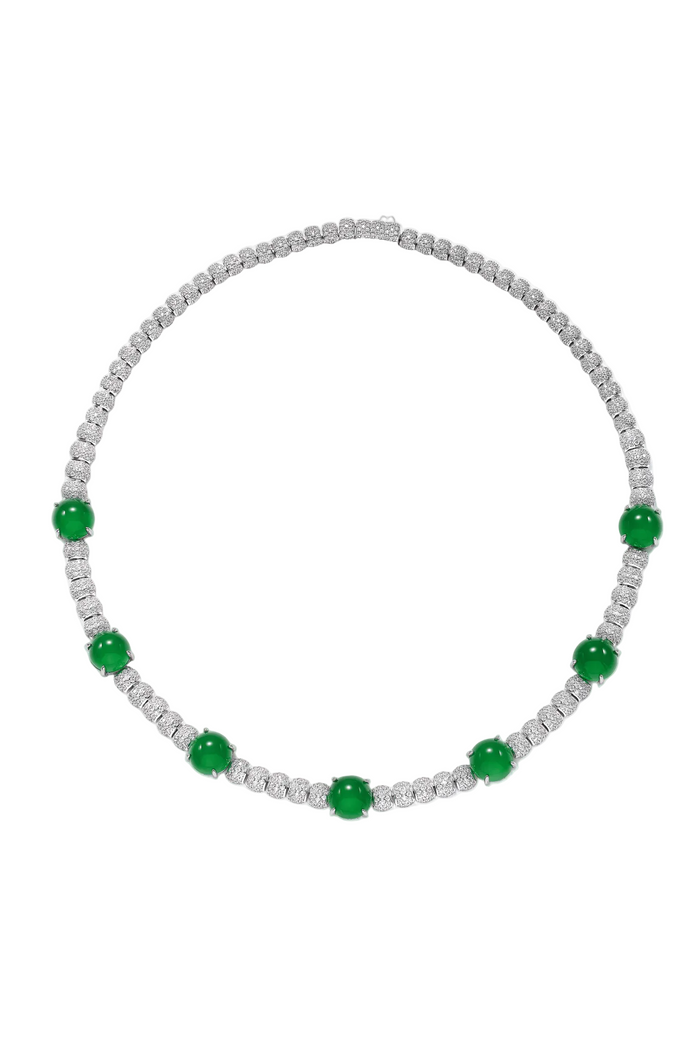 Chalcedony Cabochon Statement Necklace - Gem Vivi