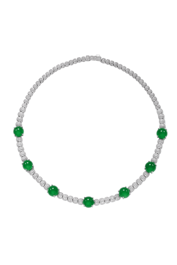 Chalcedony Cabochon Statement Necklace - Gem Vivi
