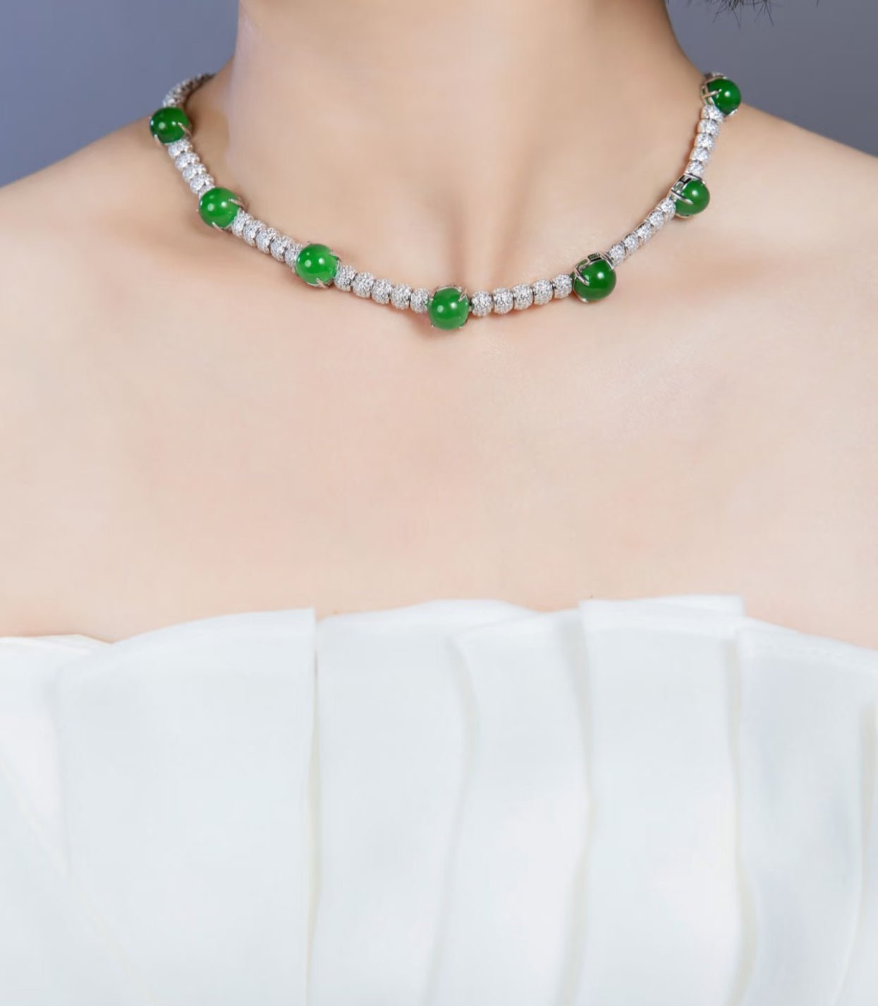 Chalcedony Cabochon Statement Necklace - Gem Vivi
