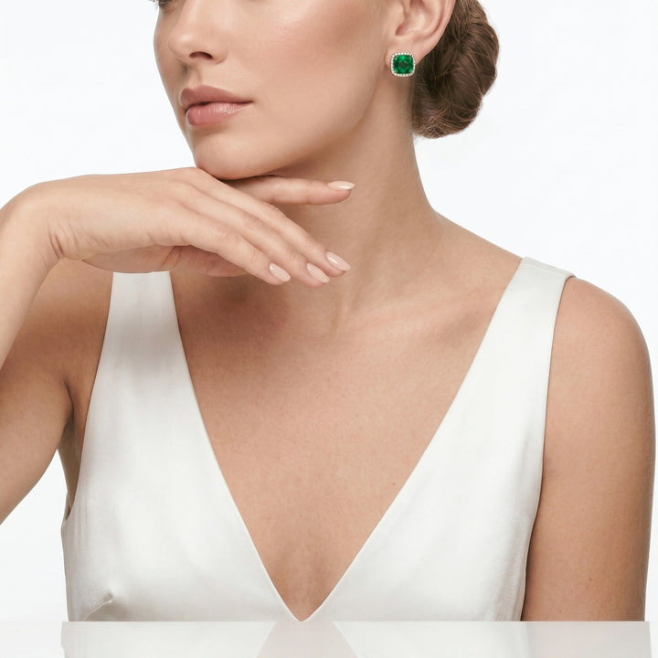 Chloe Duo Glow Cushion Studs - Gem Vivi