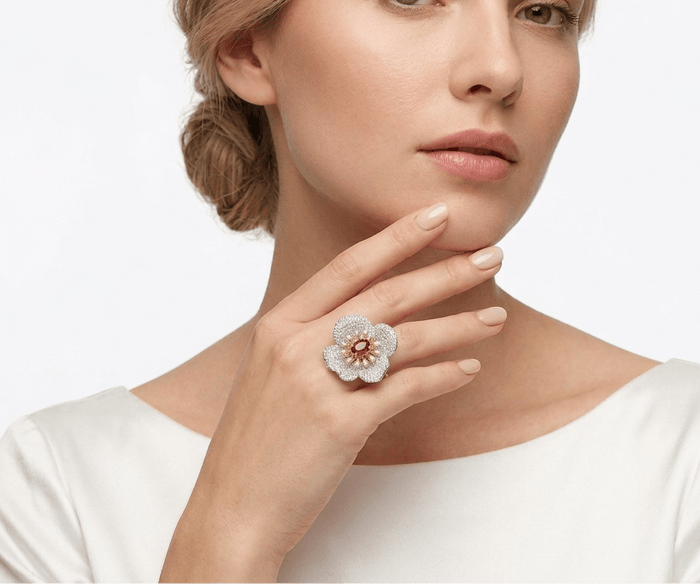 Claire Flower Cocktail Ruby Ring - Gem Vivi