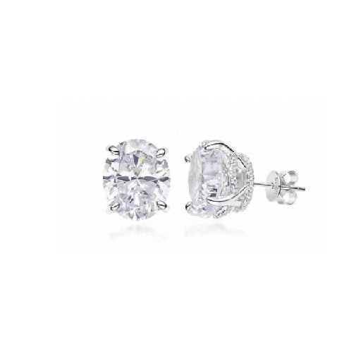 Classic Oval Solitaire Stud Earrings - Gem Vivi