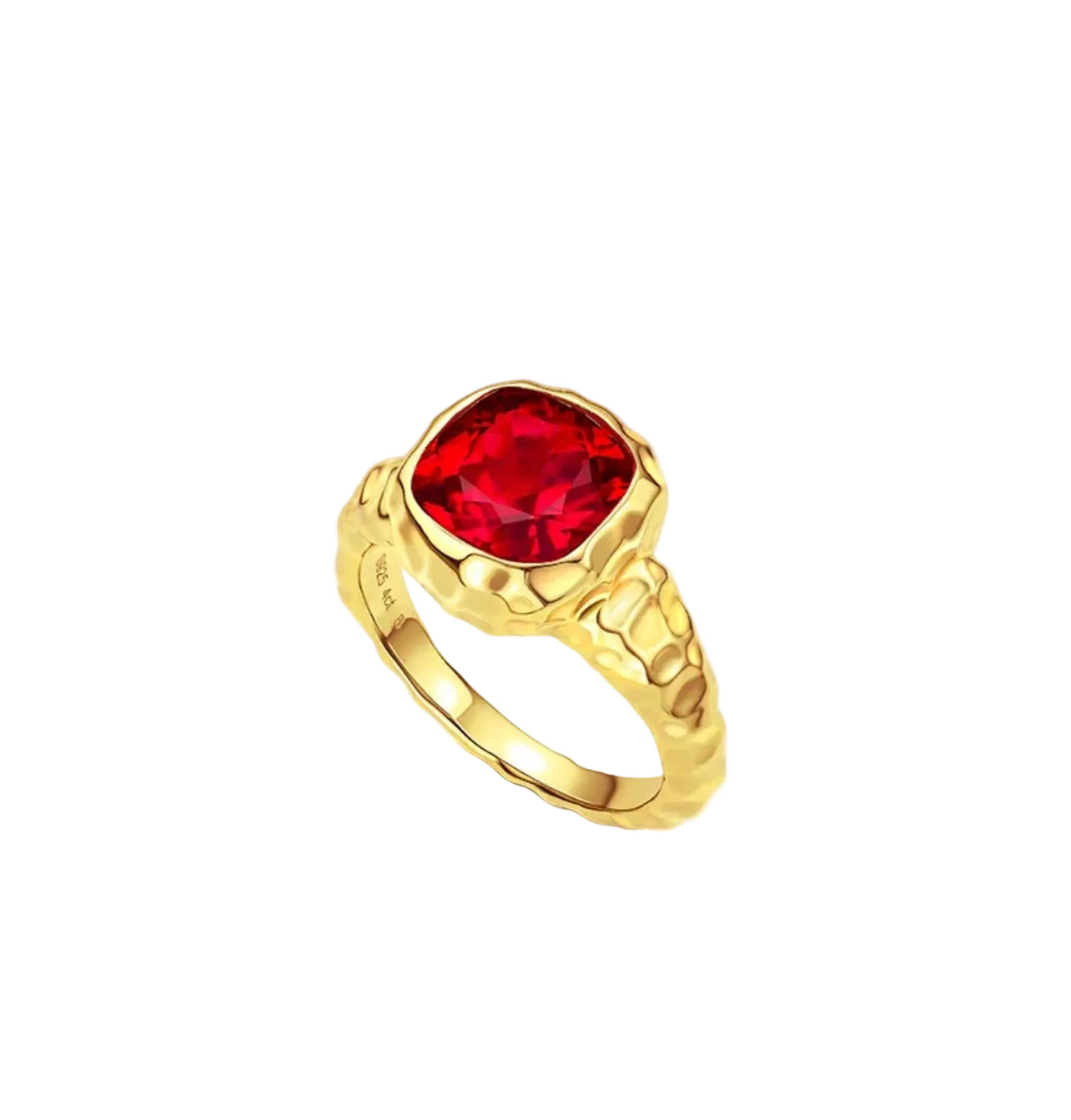 Crimson Glow Cushion Ring - Gem Vivi