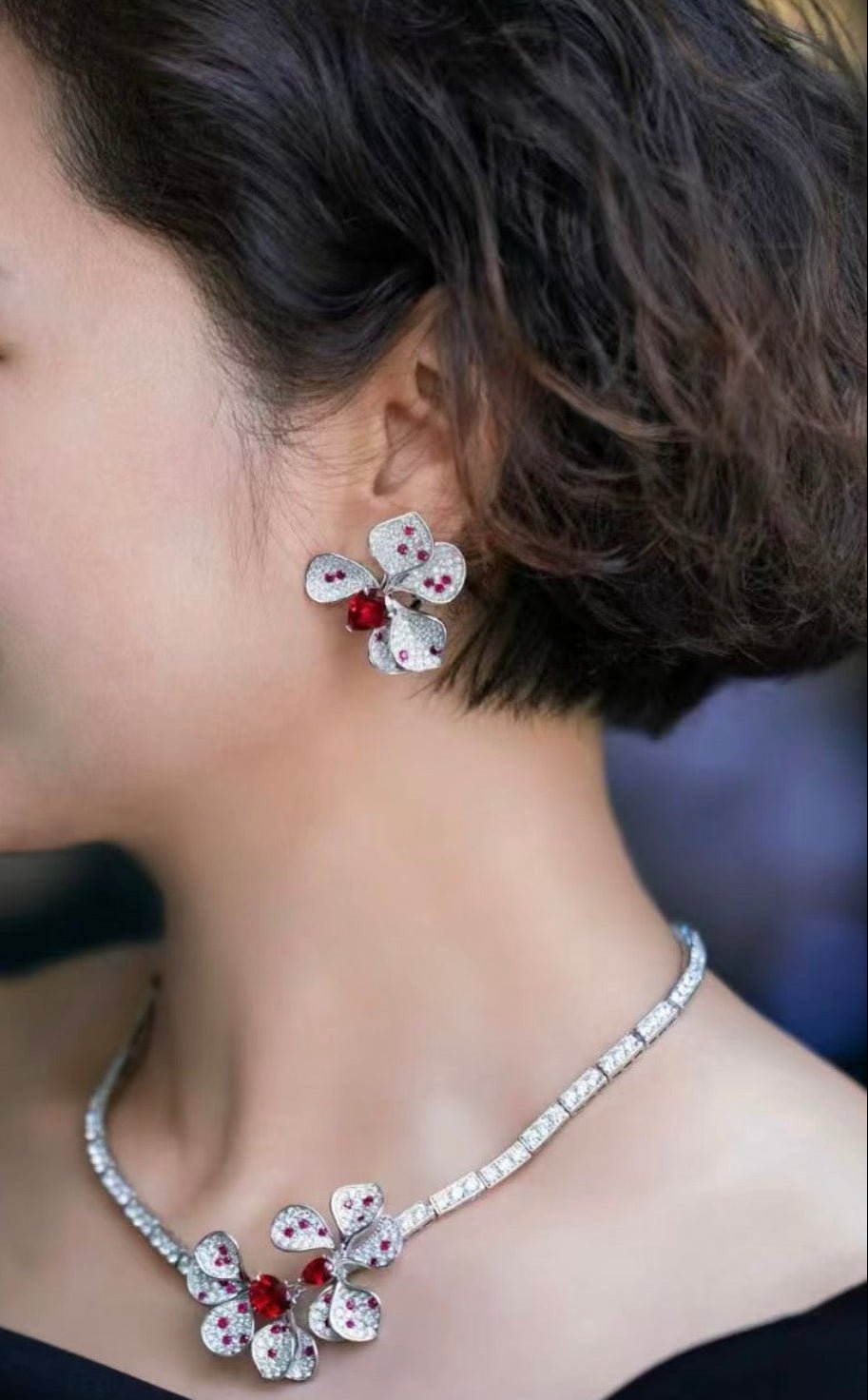 Crimson Petal Bloom Earrings - Gem Vivi