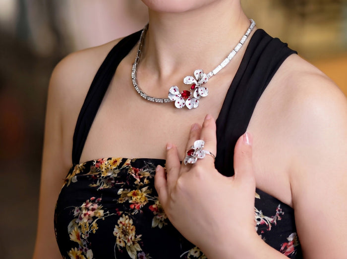 Crimson Petal Bloom Earrings - Gem Vivi