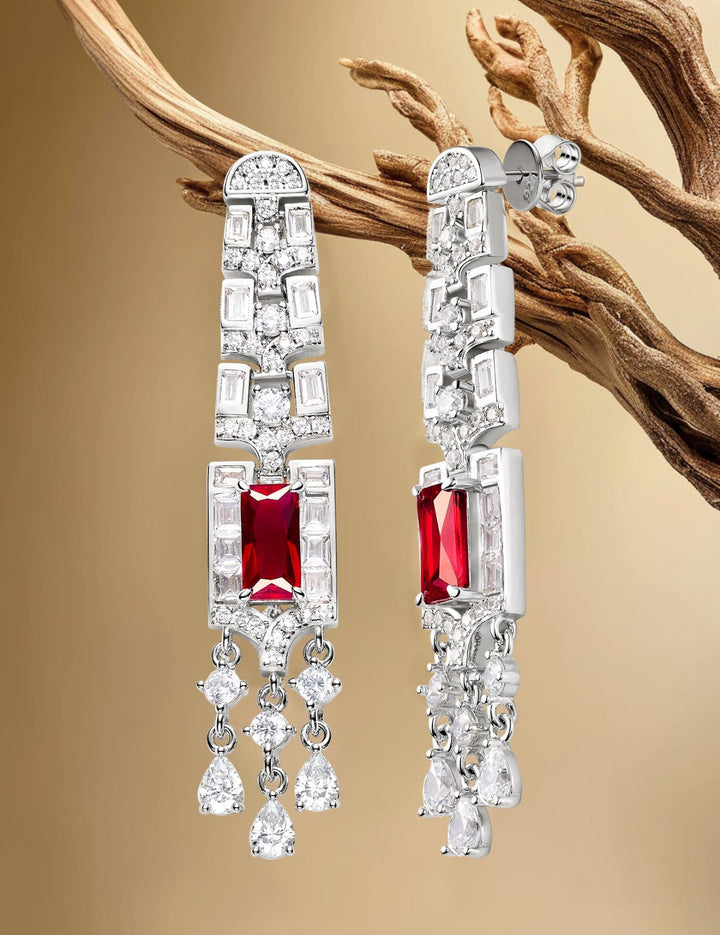 Crimson Ruby Drop Earrings - Gem Vivi
