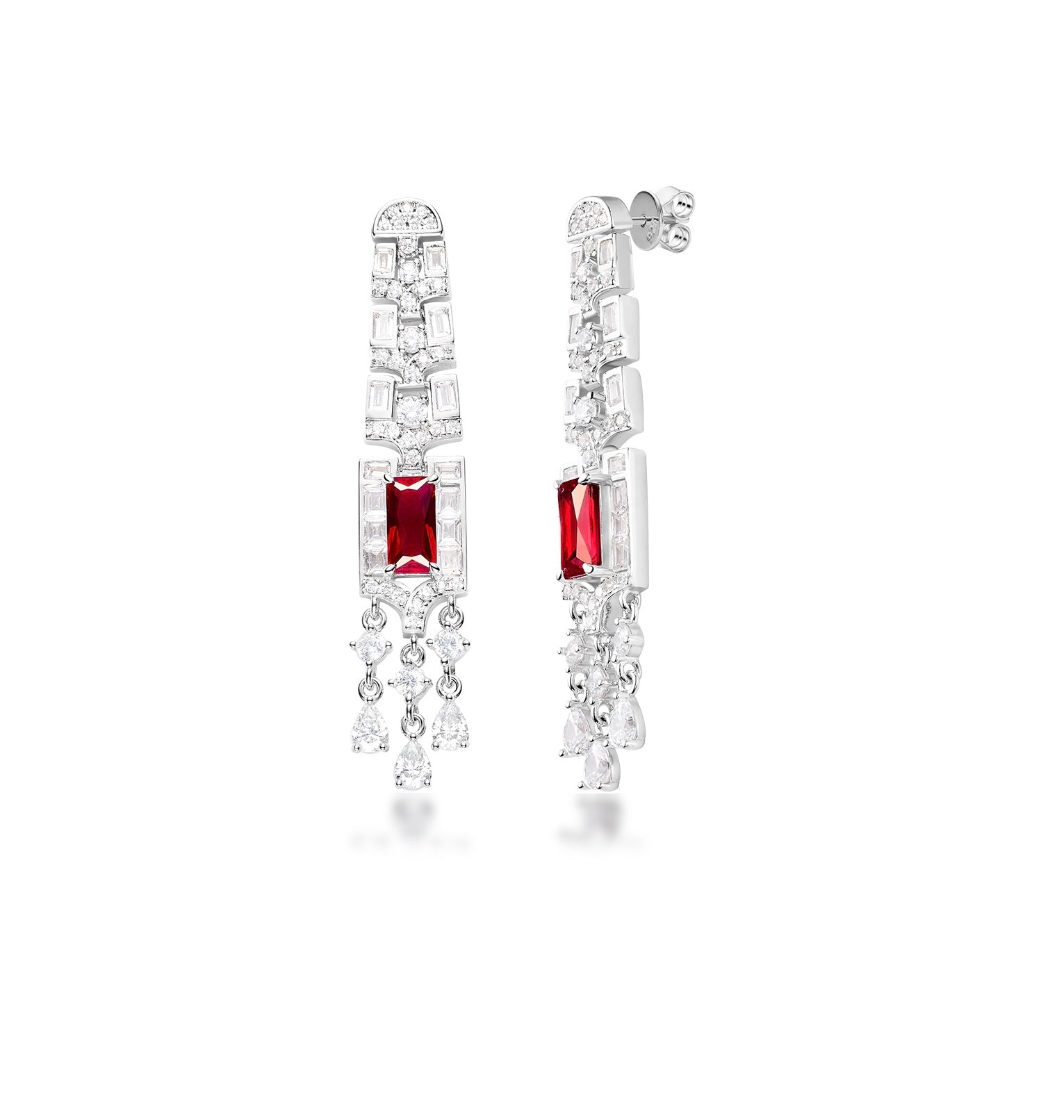 Crimson Ruby Drop Earrings - Gem Vivi