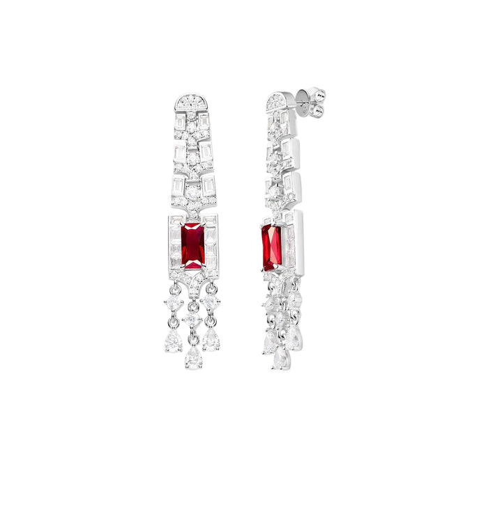 Crimson Ruby Drop Earrings - Gem Vivi