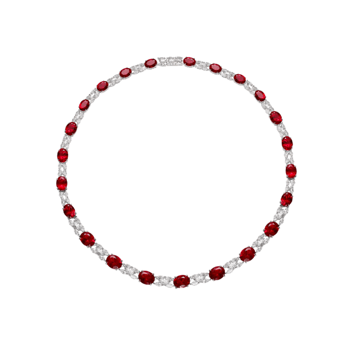 Crimson Ruby Statement Necklace - Gem Vivi