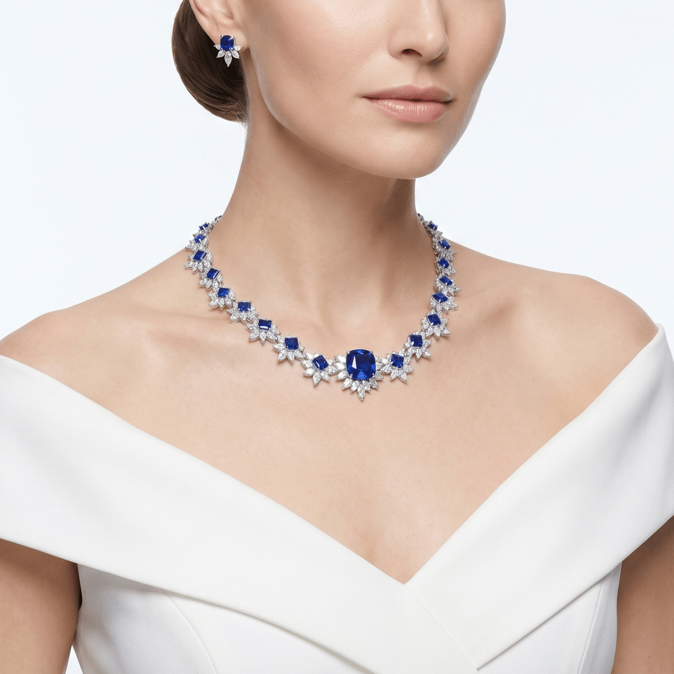 Crimson Star Tennis Necklace - Gem Vivi