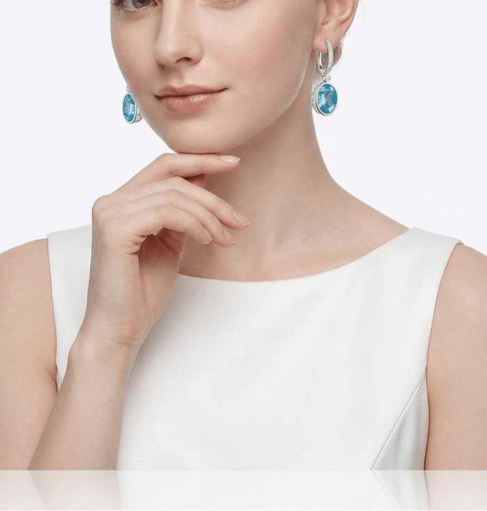 Crystal Blue Drop Earrings - Gem Vivi