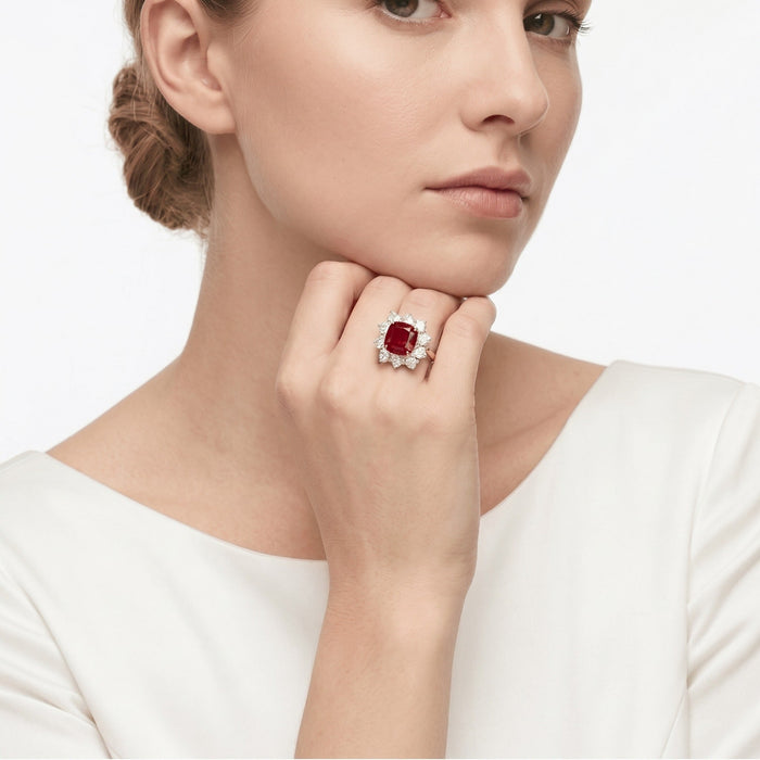 Cyra Radiance Ruby Cushion Ring - Gem Vivi