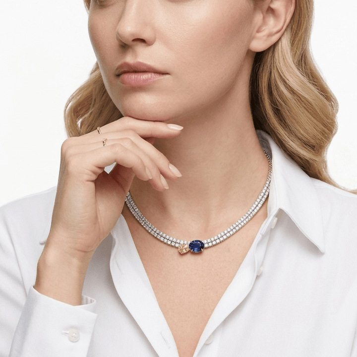 Dual Gem Elegance Tennis Necklace - Gem Vivi