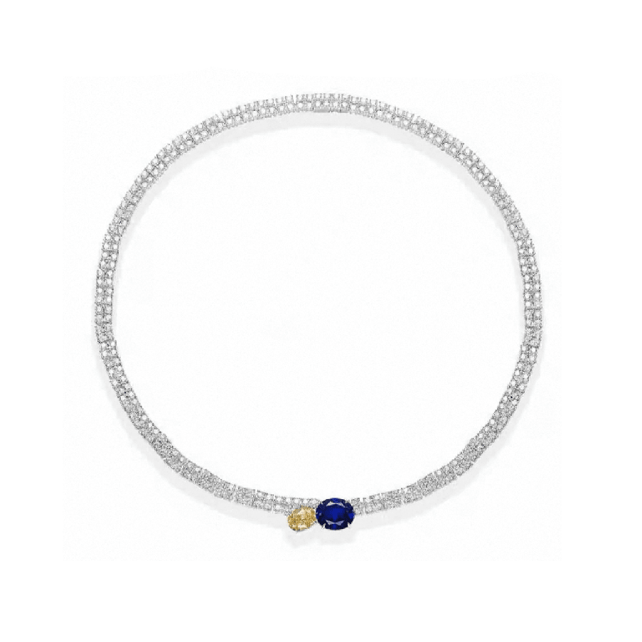 Dual Gem Elegance Tennis Necklace - Gem Vivi