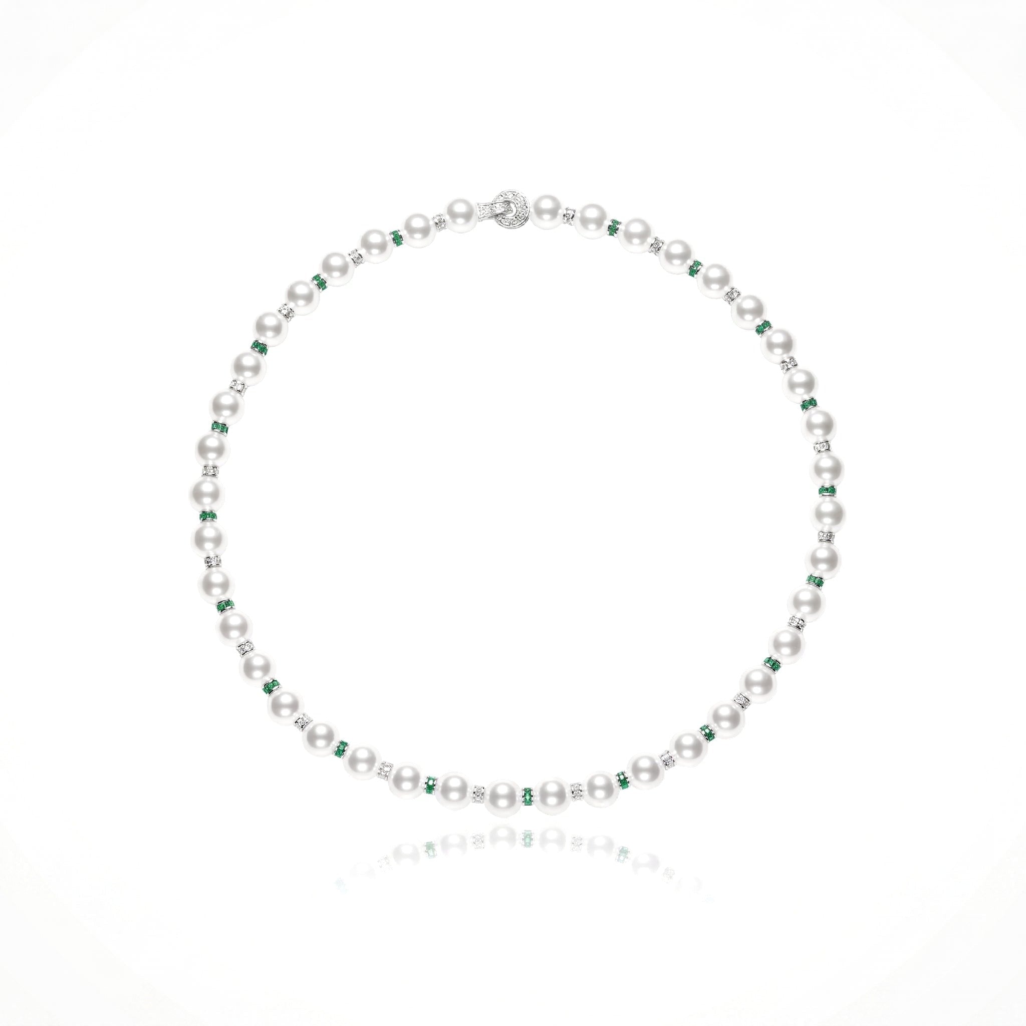 Elegant Pearl and Emerald Necklace - Gem Vivi