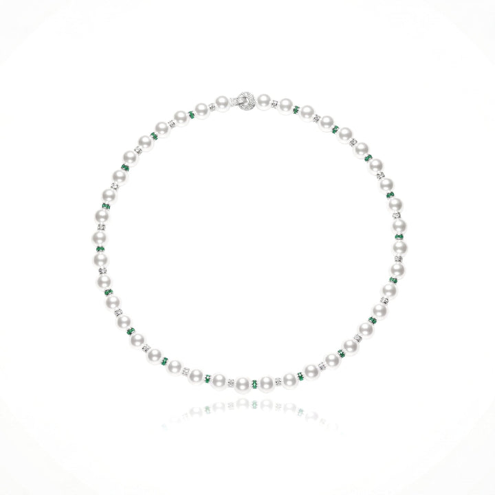 Elegant Pearl and Emerald Necklace - Gem Vivi