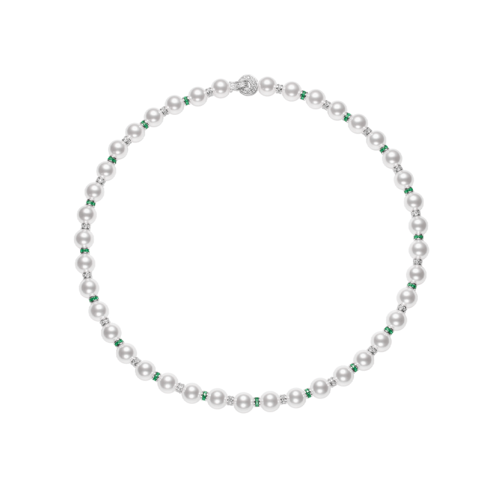 Elegant Pearl and Emerald Necklace - Gem Vivi
