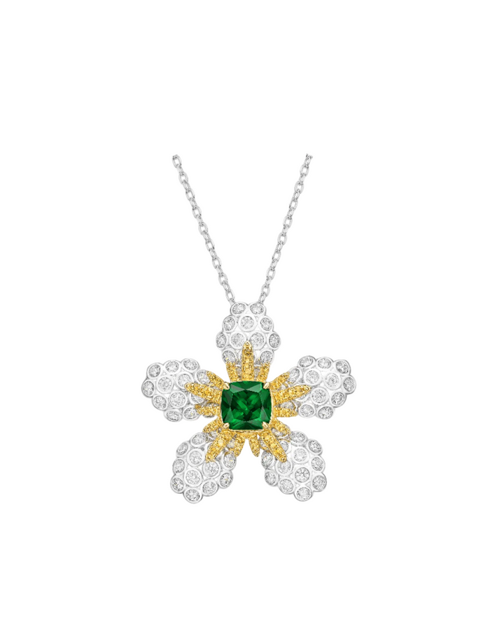 Emerald Bloom Star Brooch - Gem Vivi
