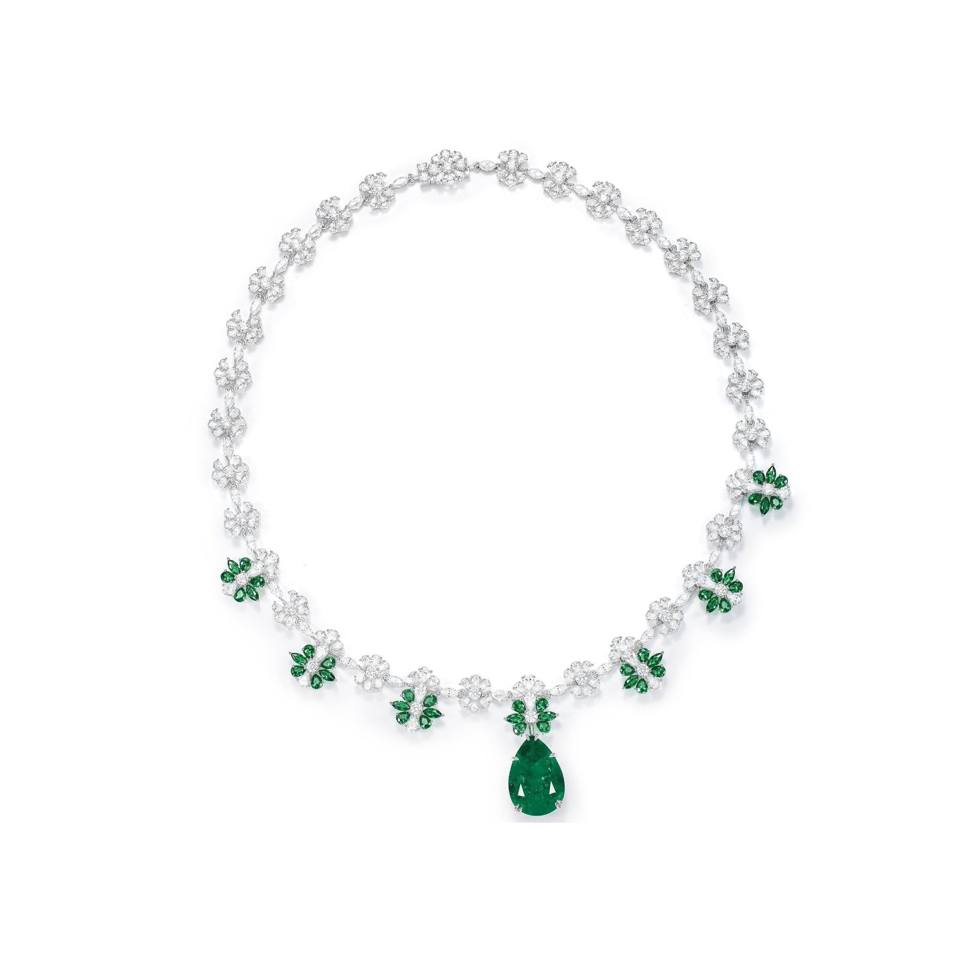 Emerald Bloom Statement Necklace - Gem Vivi