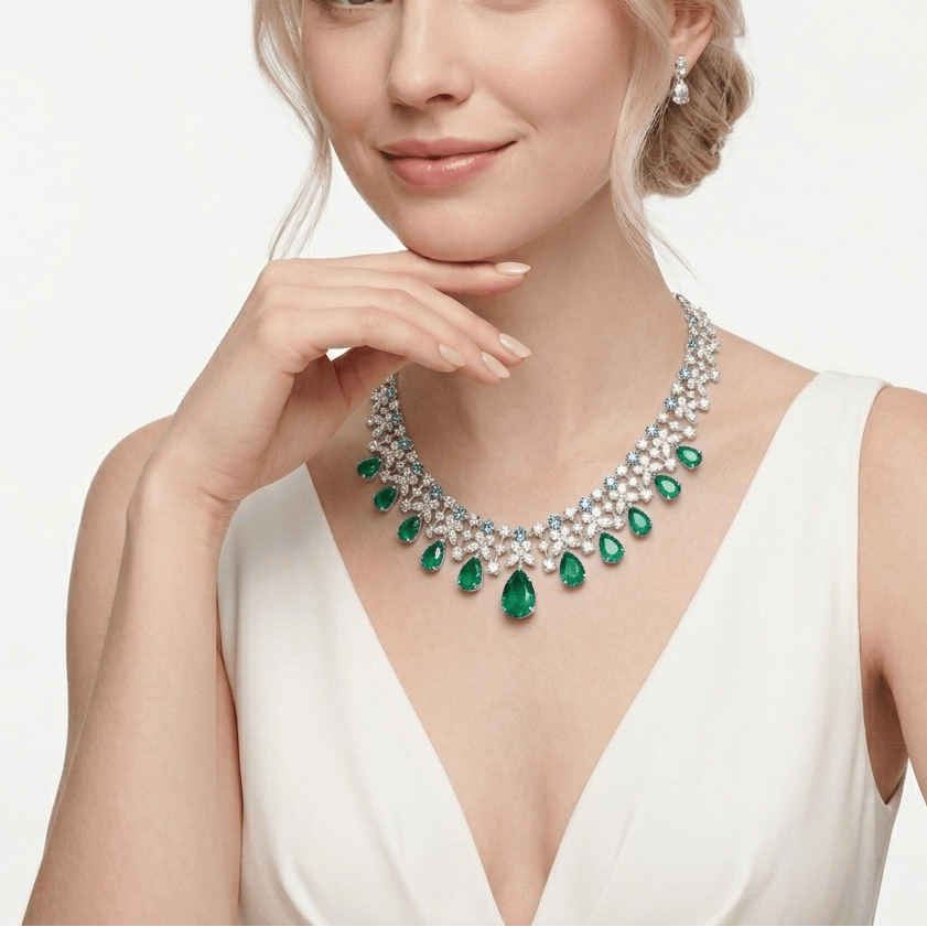 Emerald Cascade Harmony Necklace - Gem Vivi