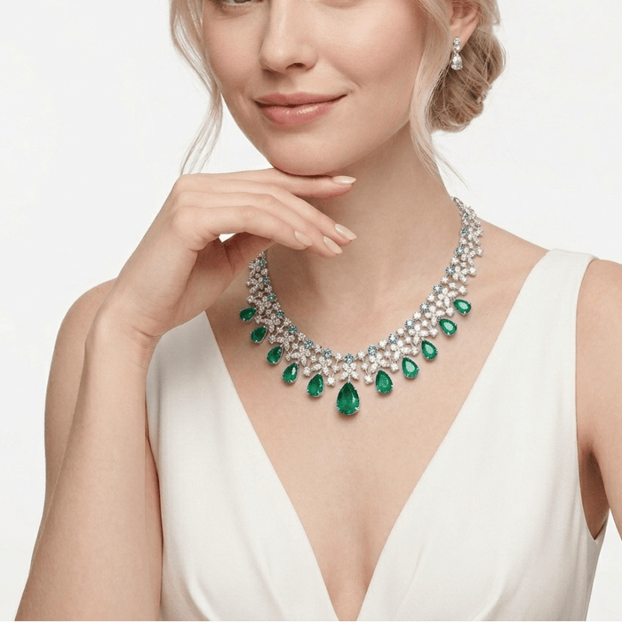 Emerald Cascade Harmony Necklace - Gem Vivi