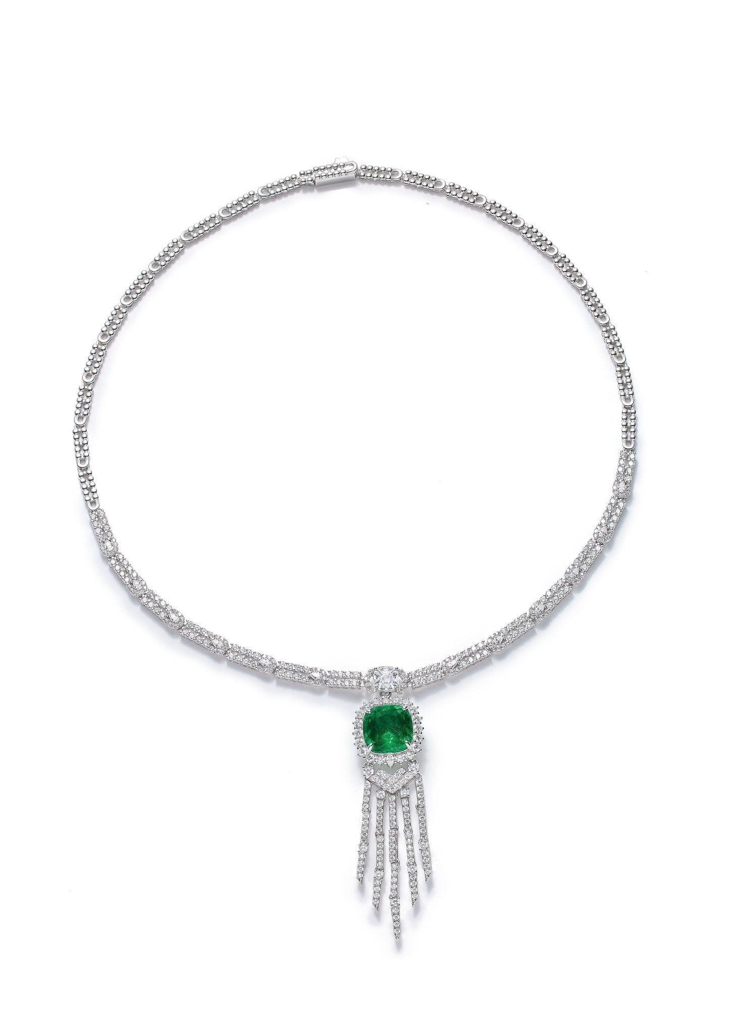 Emerald Cascade Statement Necklace - Gem Vivi
