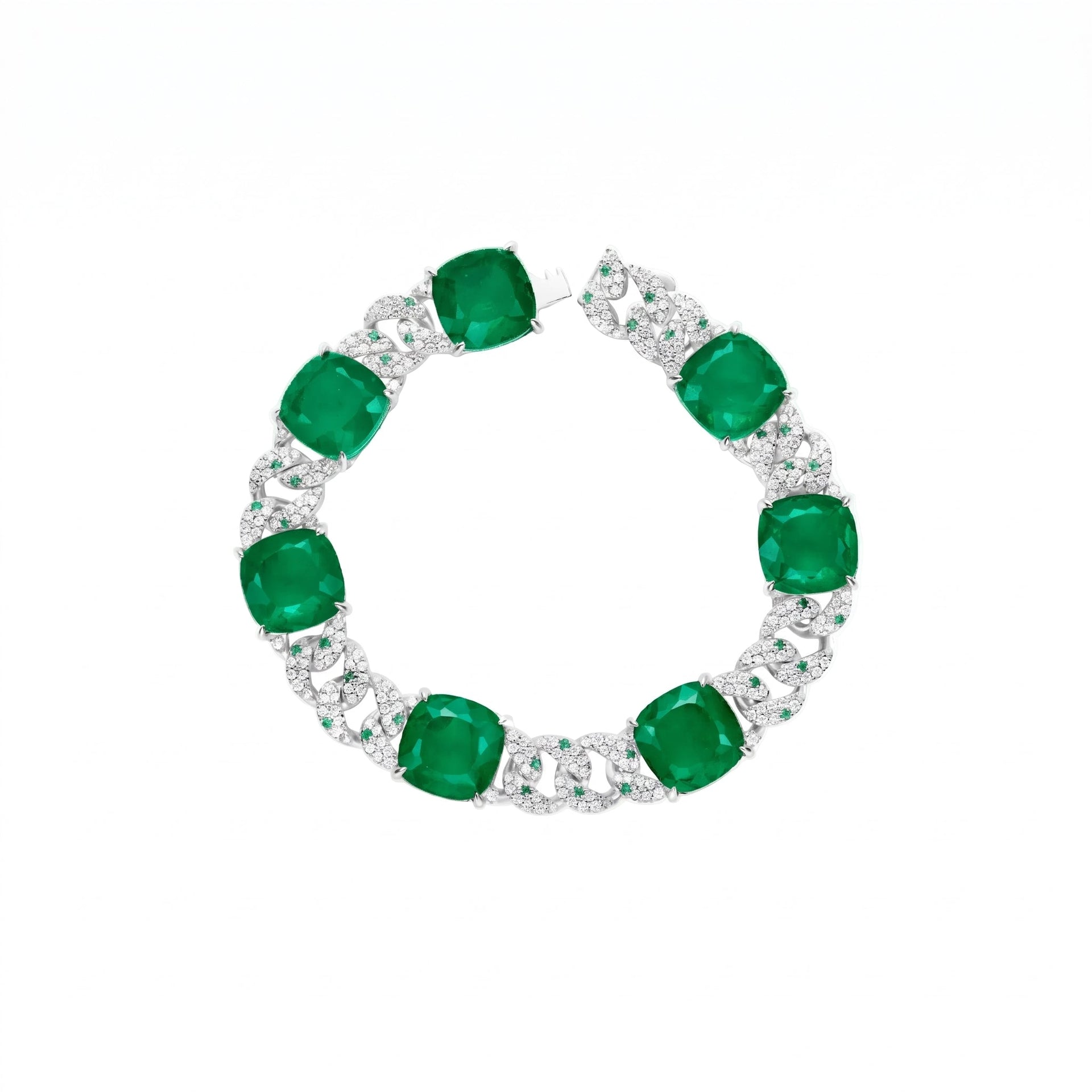 Emerald Chain Link Bracelet - Gem Vivi