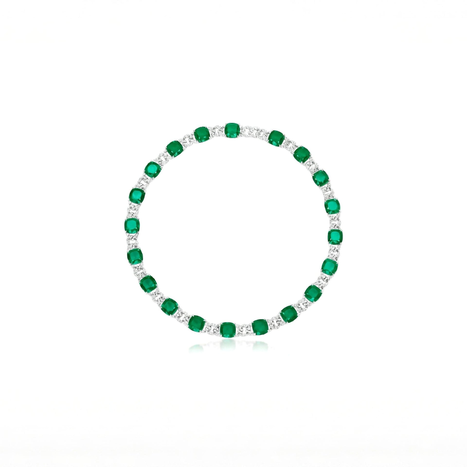 Emerald Chain Link Necklace - Gem Vivi