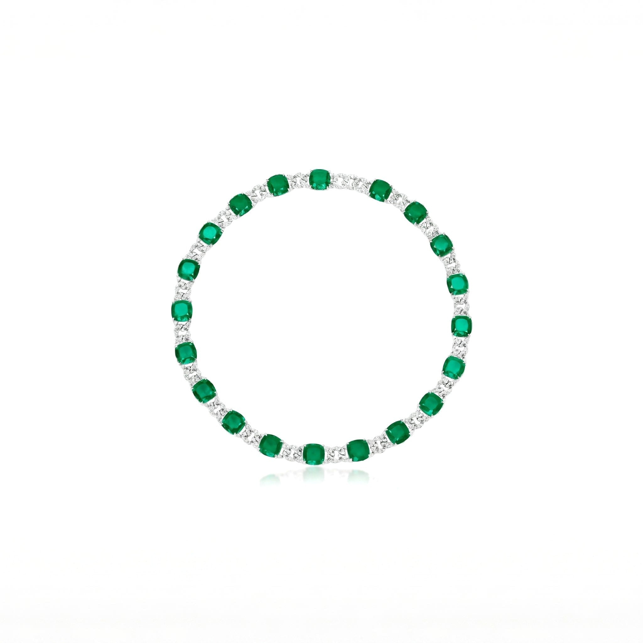 Emerald Chain Link Necklace - Gem Vivi