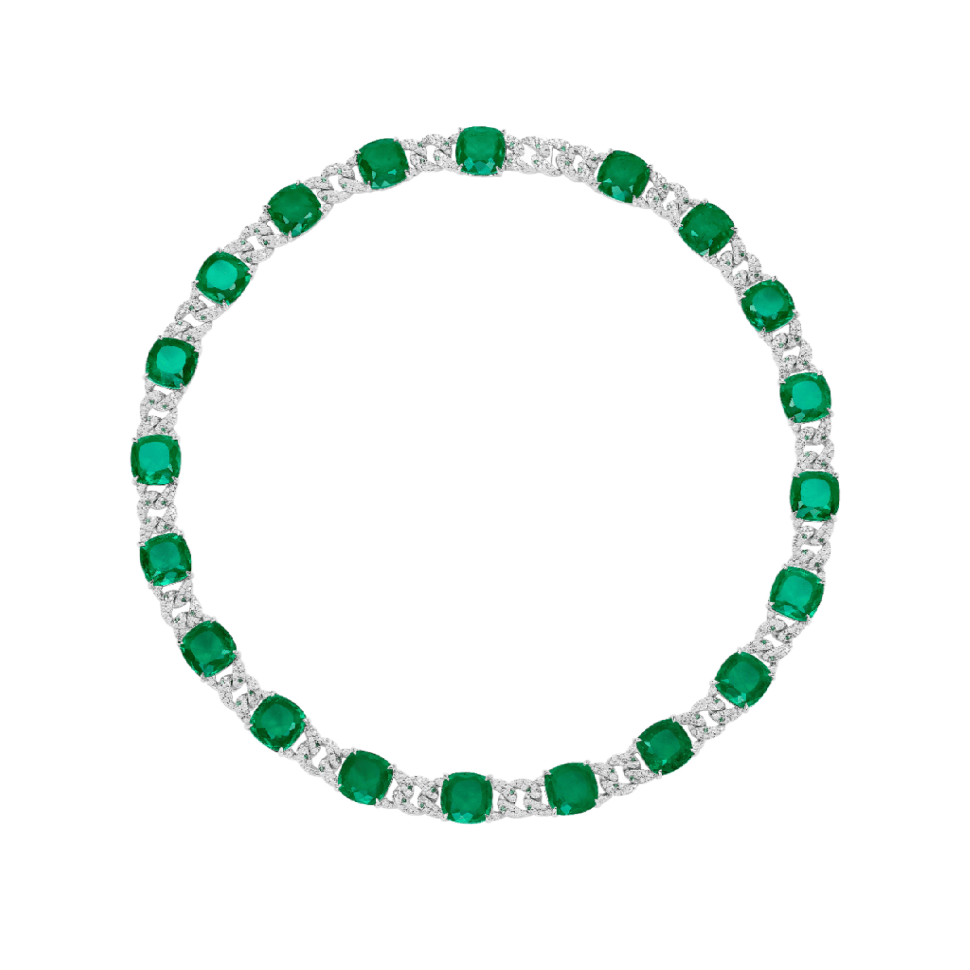 Emerald Chain Link Necklace - Gem Vivi