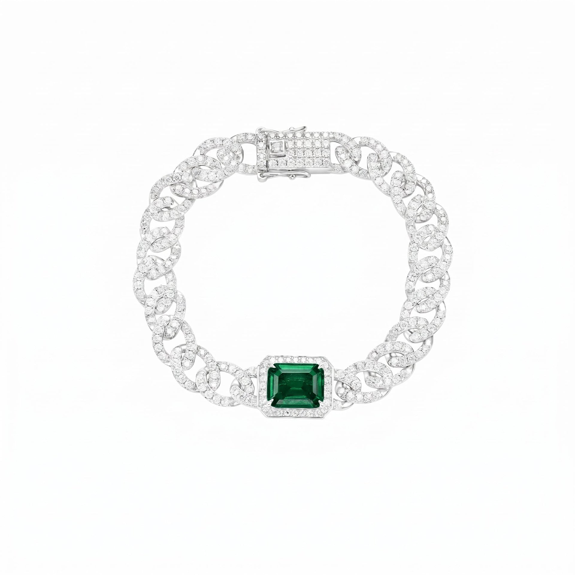 Emerald Cuban Bracelet - Gem Vivi