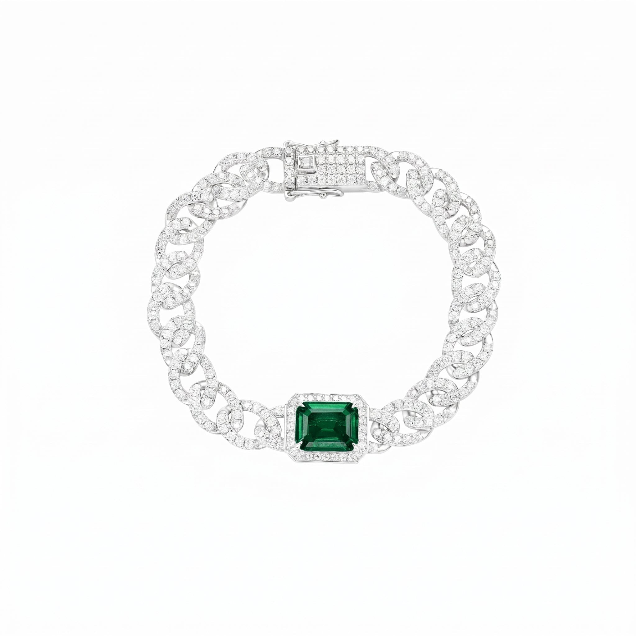 Emerald Cuban Bracelet - Gem Vivi