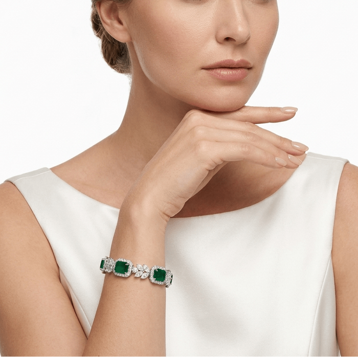 Emerald Cube Bracelet - Gem Vivi