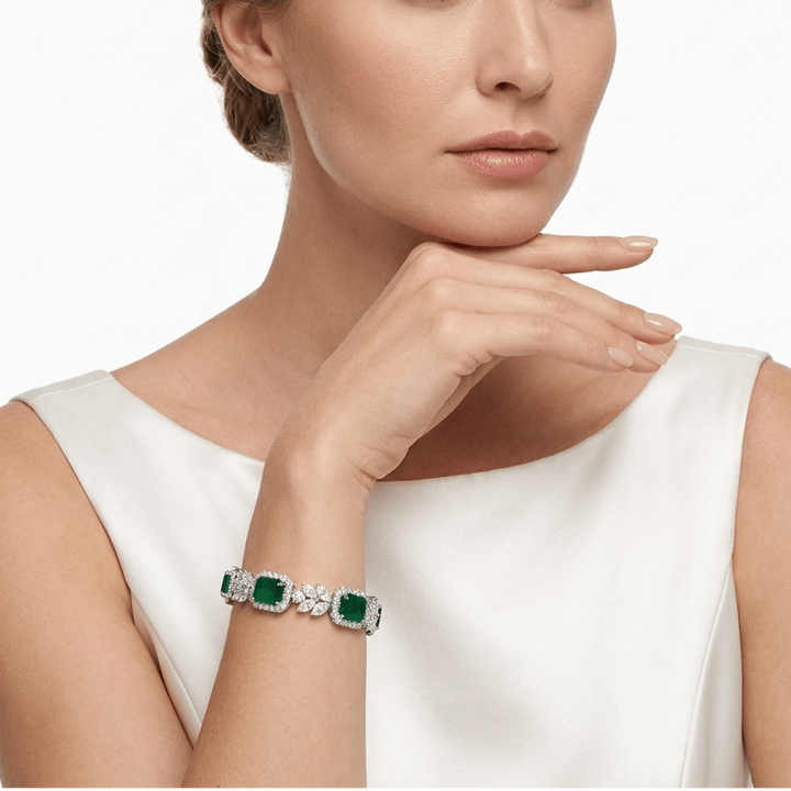 Emerald Cube Bracelet - Gem Vivi