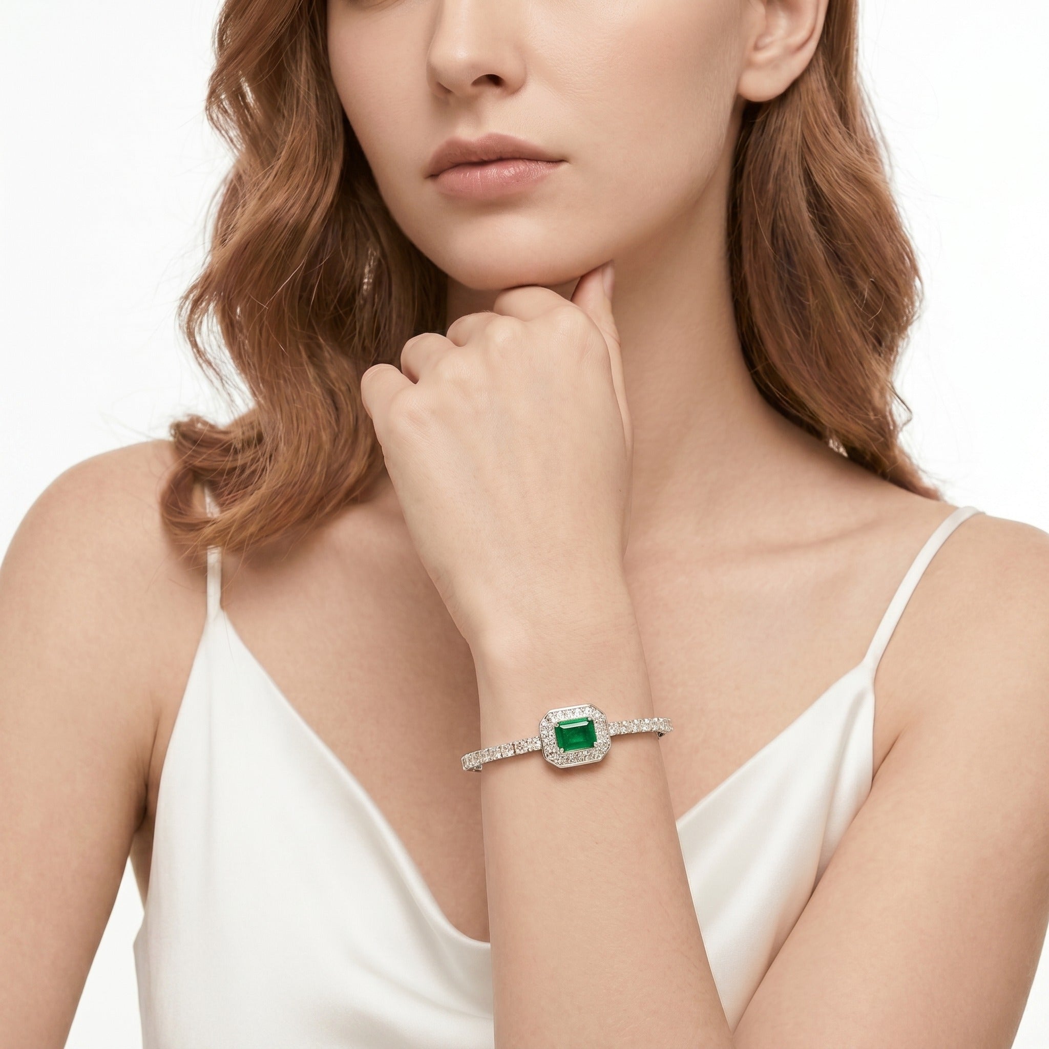 Emerald Cuff Bracelet - Gem Vivi