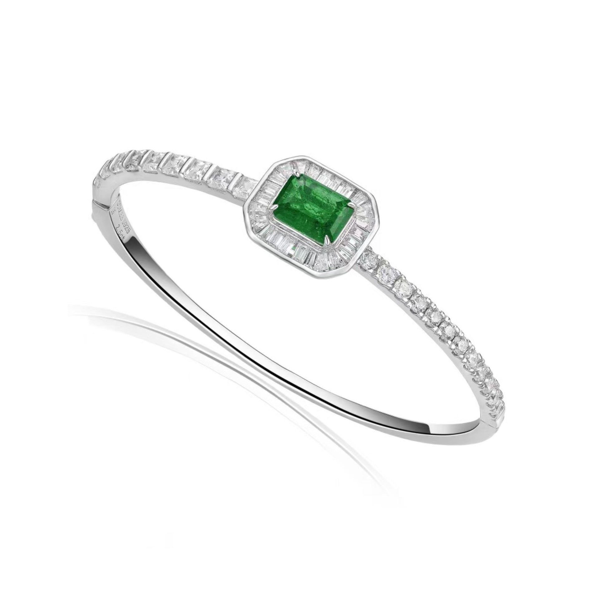 Emerald Cuff Bracelet - Gem Vivi