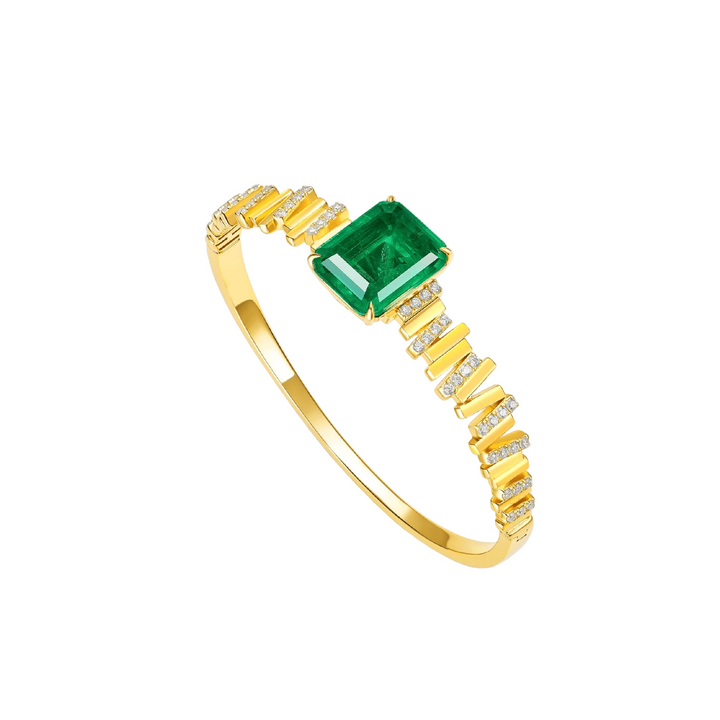 Emerald Elegance Bangle - Gem Vivi