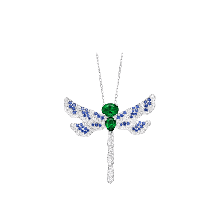 Emerald Enchanted Dragonfly Necklace - Gem Vivi
