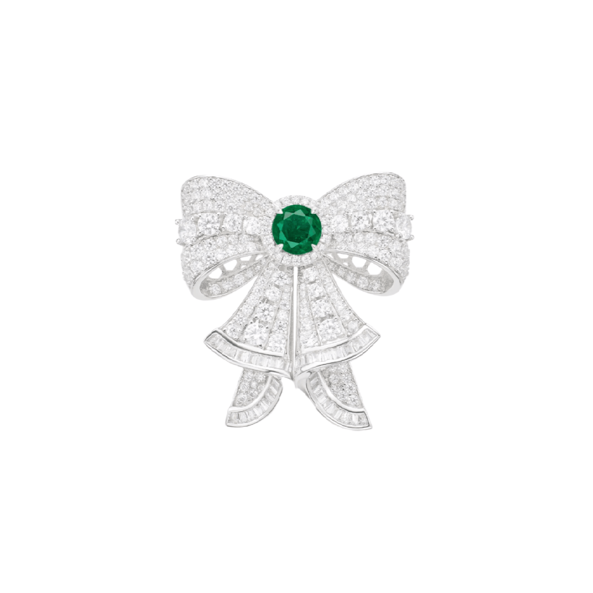 Emerald Grace Bow Brooch - Gem Vivi
