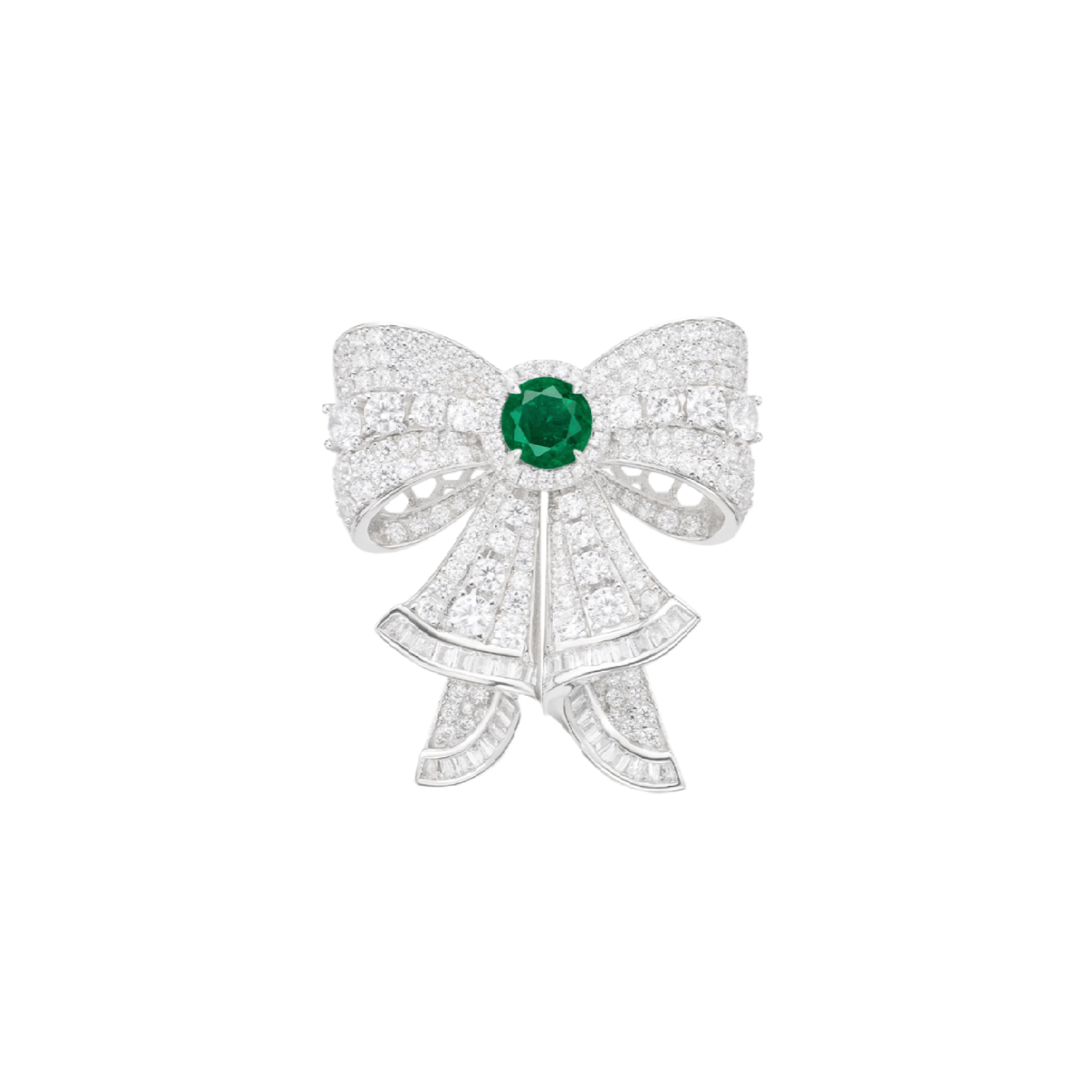 Emerald Grace Bow Brooch - Gem Vivi