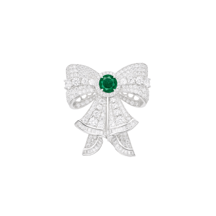 Emerald Grace Bow Brooch - Gem Vivi