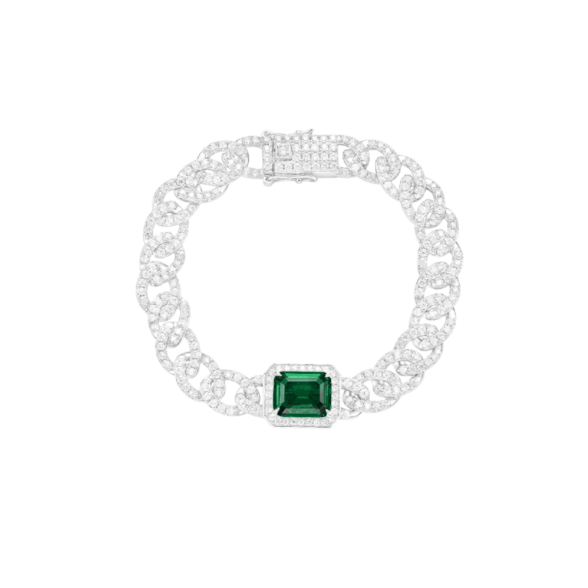 Emerald Ice Cuban Bracelet - Gem Vivi